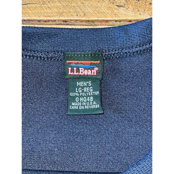 Mens L.L.Bean Navy Blue Long Sleeve Thermal Style Crew Neck Basic Shirt Size L - Picture 5 of 7